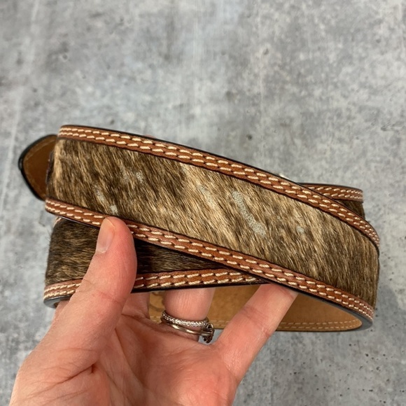 Western 3D Cowboy southwest Embellished Calf Hair Cowgirl Belt